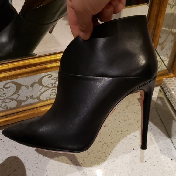 100% Authentic Aquazzura Black Leather Booties - Picture 3 of 10